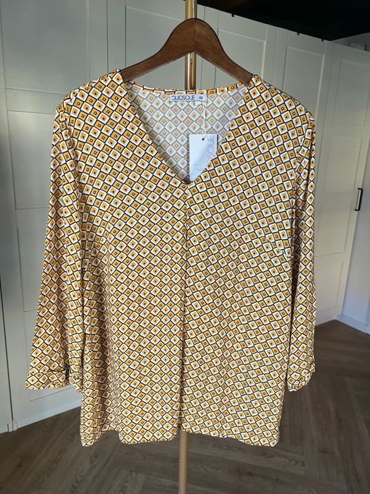 Nowa z metkami kolorowa bluzka z wiskozy rozmiar 40 L marki Quiosque