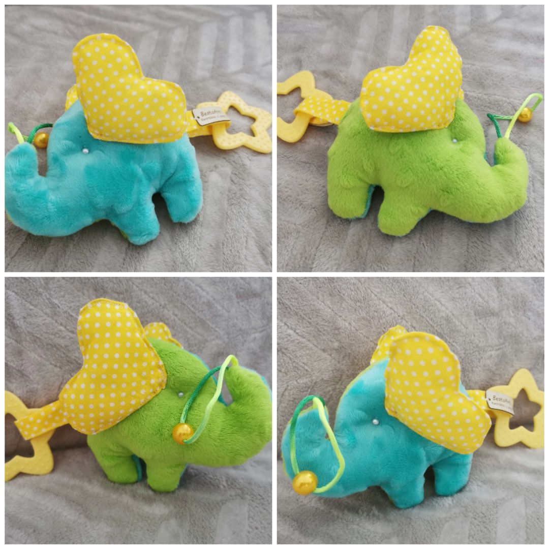 Słonik szczecią Arti zabawka sensoryczna dla niemowlaka 3w1 Hand made