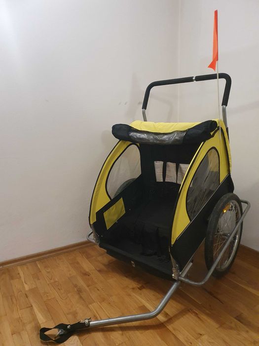 Przyczepka rowerowa dwuosobowa, wózek Sportiko, bagażnik, stan bdb!!