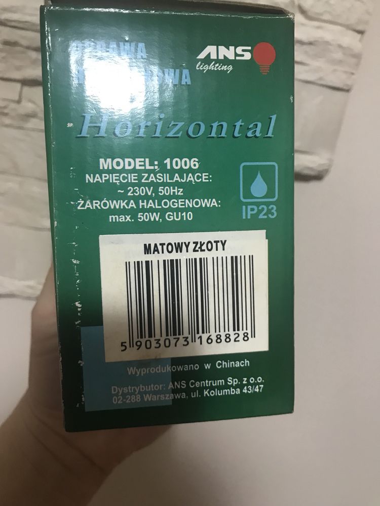 Lampa halogenowa sufitowa Horizontal złoty matowy