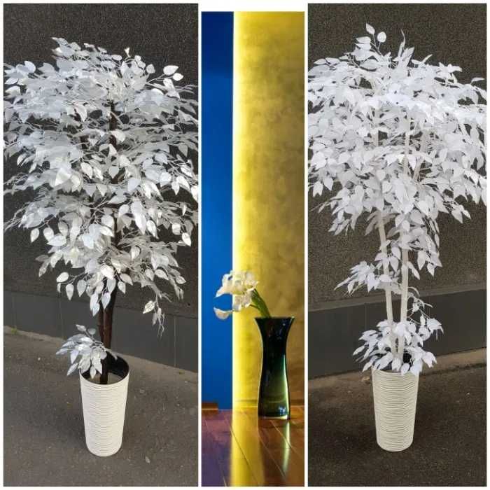искусственное дерево вазон куст Белое
