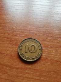 Moneta 10 pfining 1949r symbol G+10 pfennig 1950r F