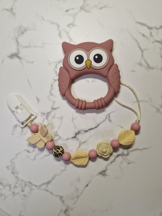 Подарунковий набір для малюка, гризунець,тримач для пустушки