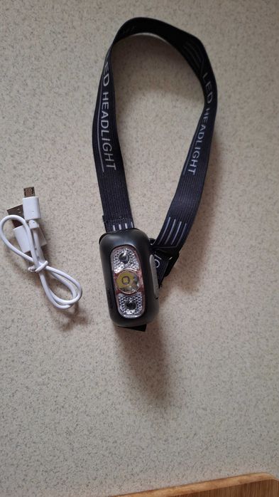 Latarka czołowa kempingowa z czujnikiem Led USB mała