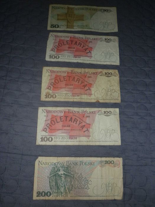 Banknoty z PRL-u zestaw 10 banknotów 10,20,50,100,200zł
