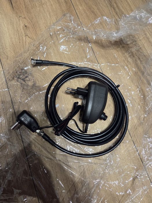 Gotowy 3m kabel + zasilacz regulowany do anteny TV