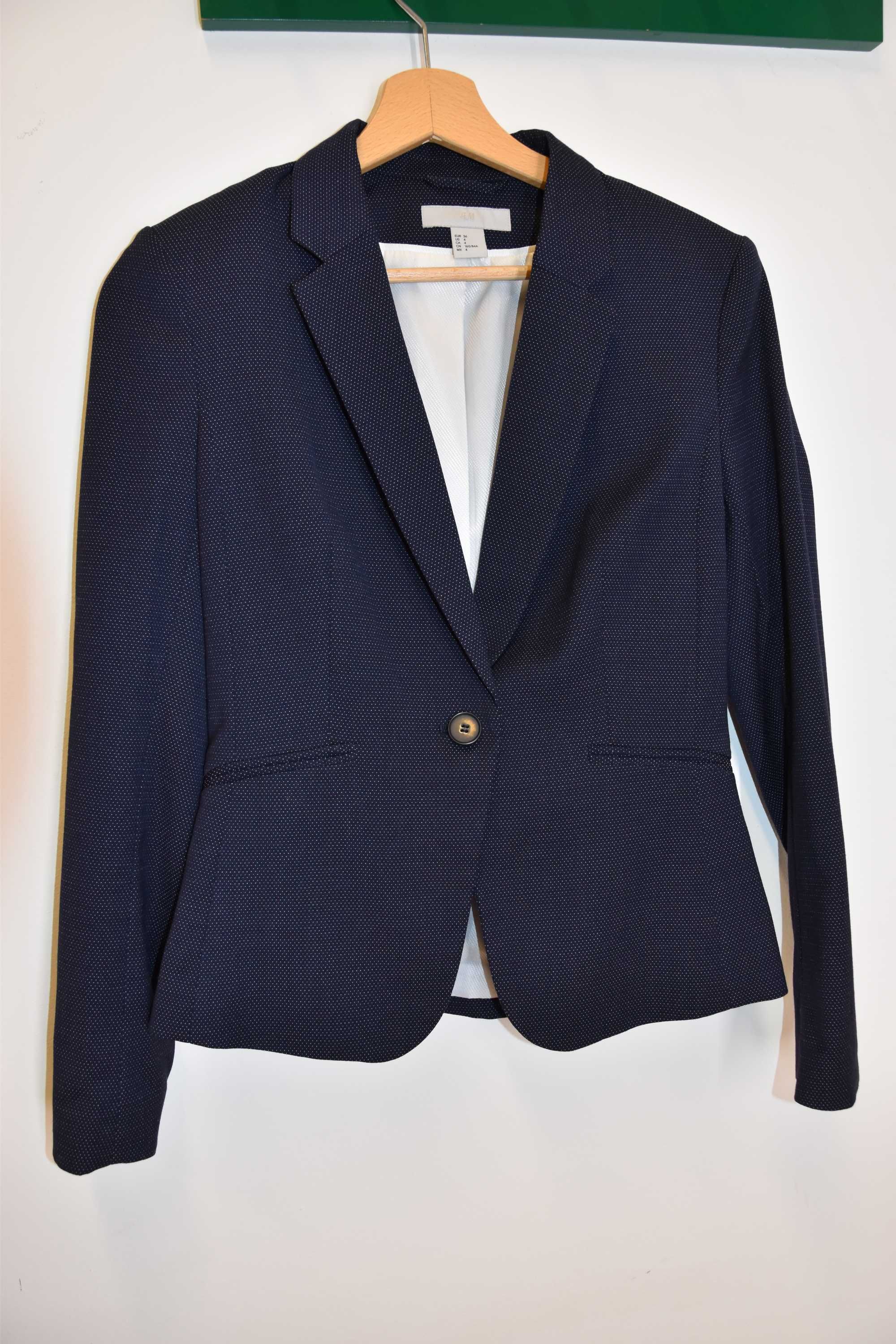 Marynarka damska granatowa wizytowa jak nowa H&M jacket, rozm. 36