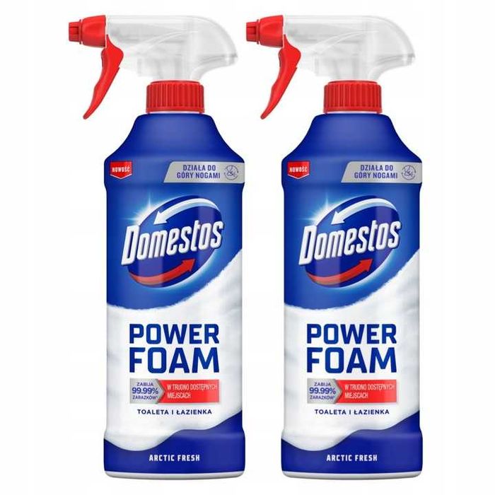 Domestos Power Foam Arctic Płyn czyszczenie WC 435 ml x 2