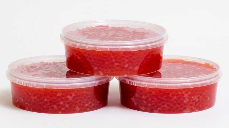 Найкраща ікра імітована в пласт тарі 0.2 і 0.5. Великий вибір