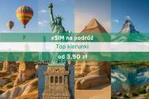 eSIM na podróż | Internet od 3,50 zł | Dostawa natychmiast