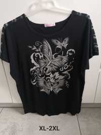 Czarna elegancka T-shirt