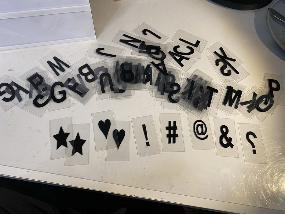 Tablica ekran podświetlana z literami