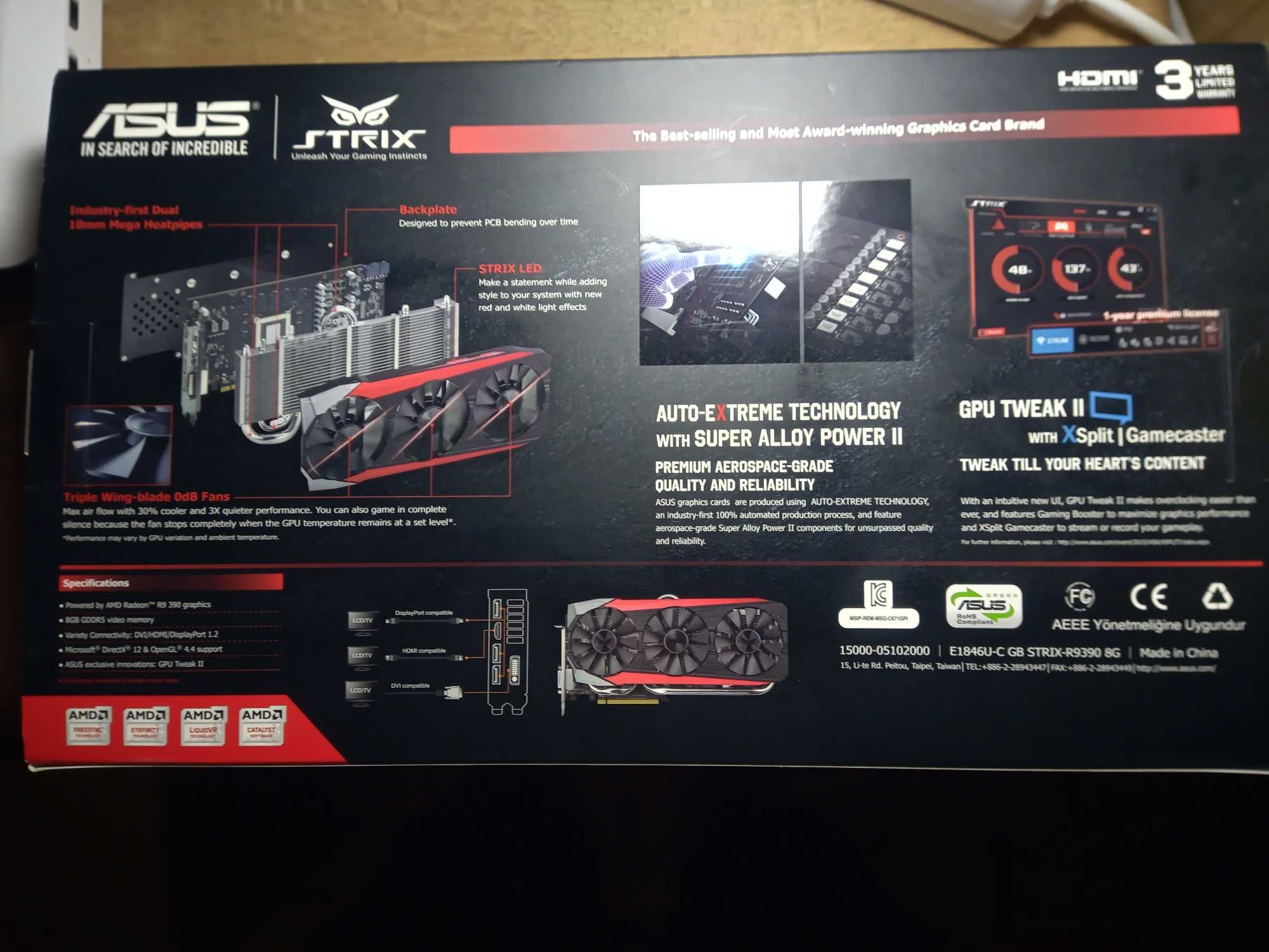 ASUS Radeon R9 390 8gb ram  Strix OC