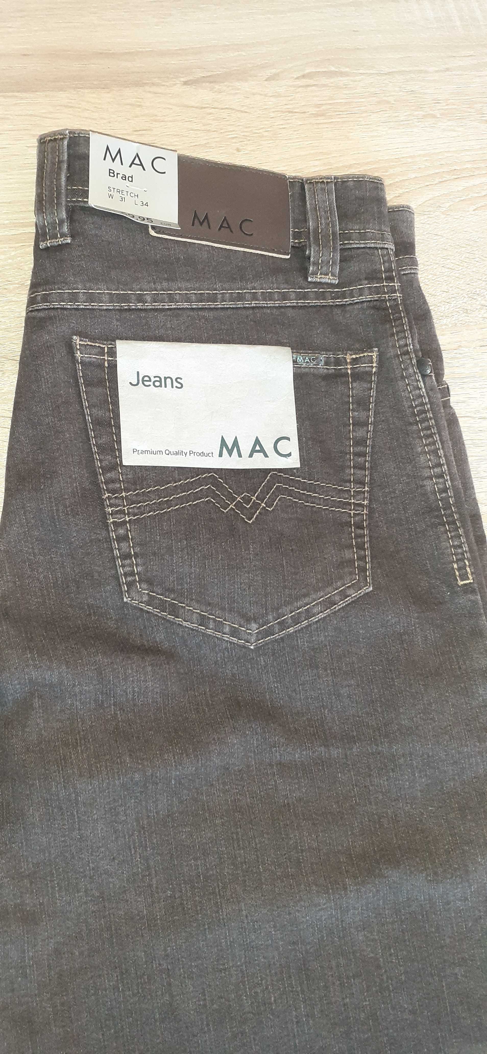 spodnie MAC Brad STREHC pas 39 cm, jasno brązowe, nowe.