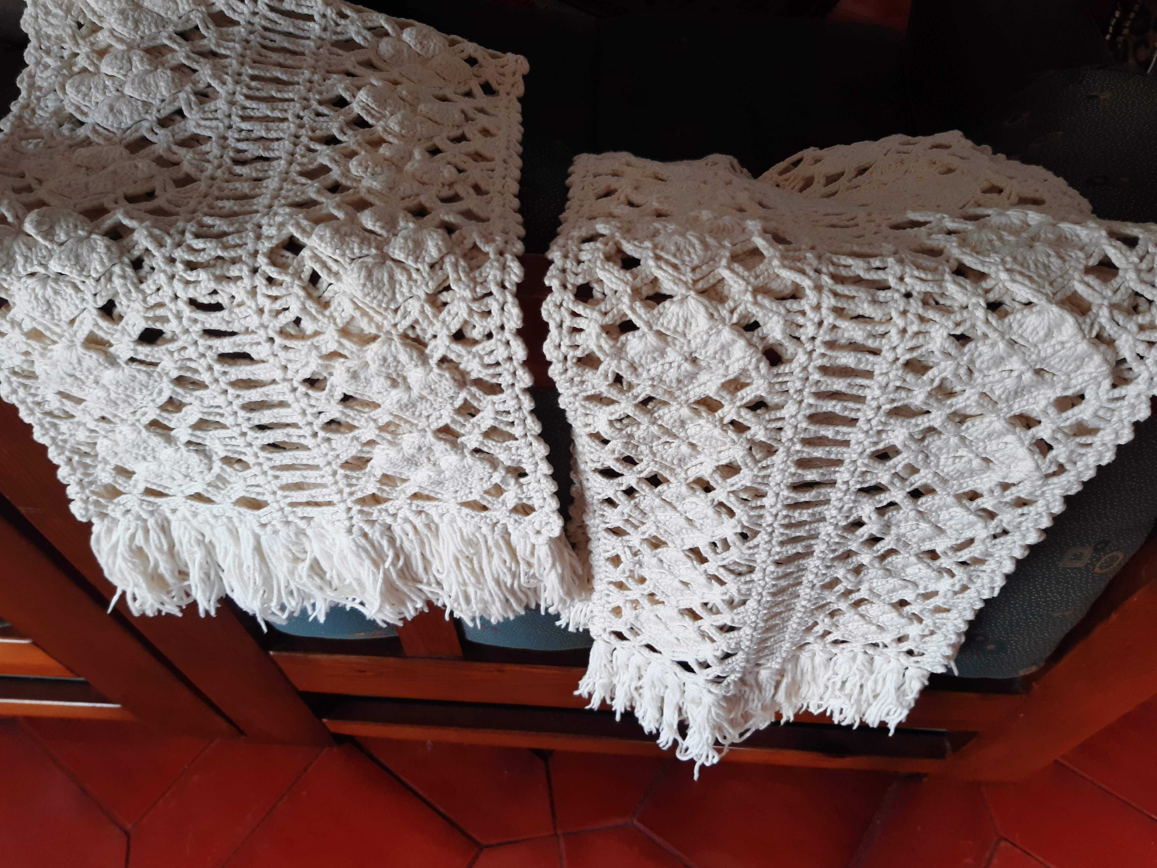 Conjunto dois naperons crochet artesanato, vintage, novos