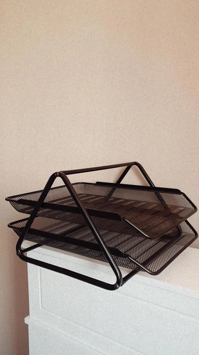 Nowy czarny metalowy organizer na dokumenty pocztę T.K Maxx Hampton