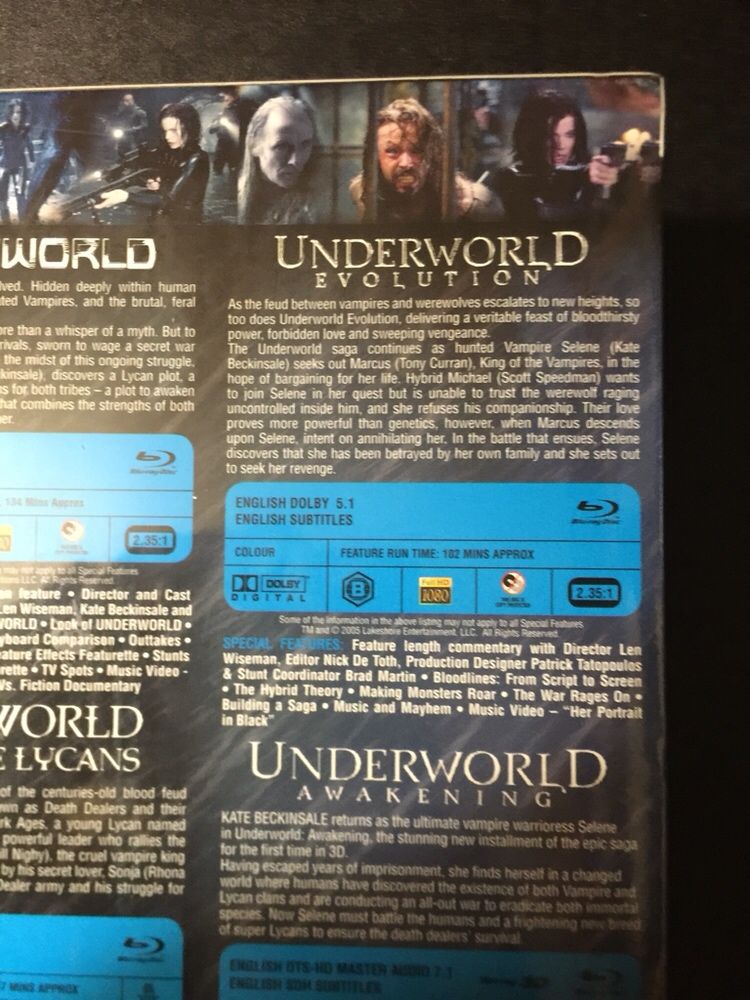 Underworld Quadrilogy - blu-ray dvd box set - selado