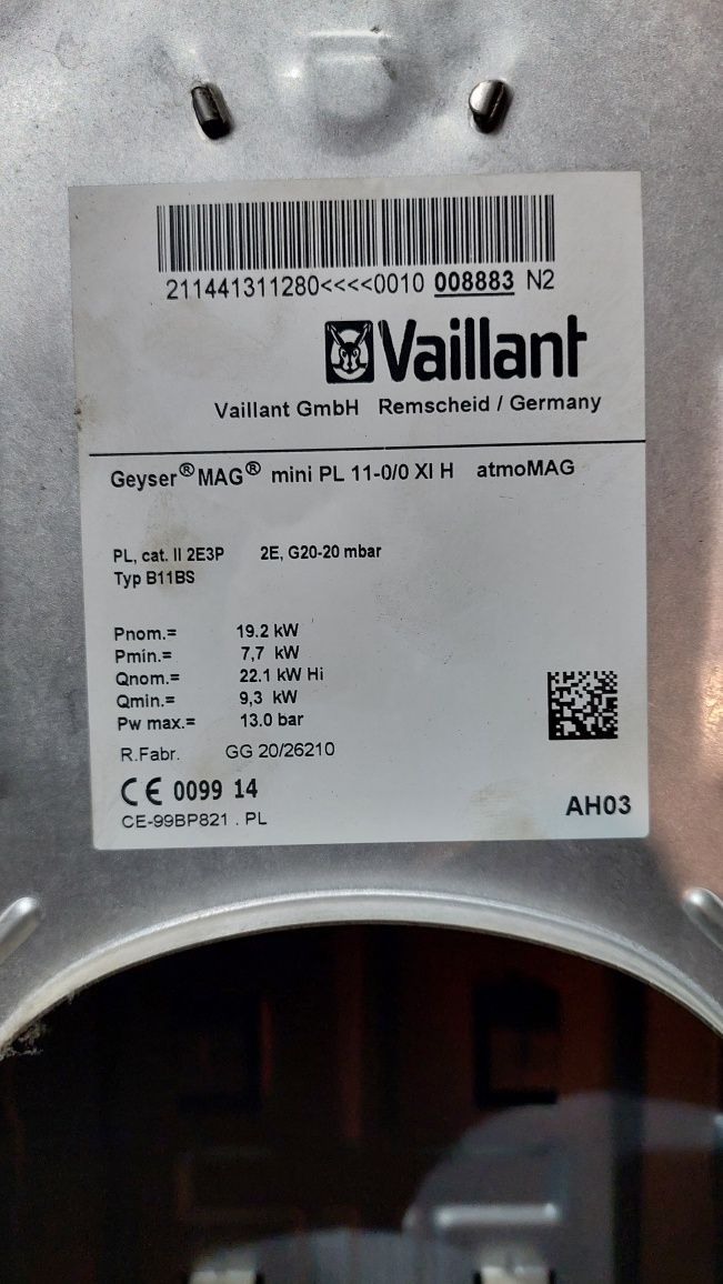 Sterownik generator iskry do piecyka VAILLANT mini PL 11 atmo MAG