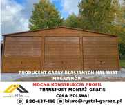 Garaż Blaszany Drewnopodobny 3x5 4x5 6x6 5x5 Wiata Hala Magazyn