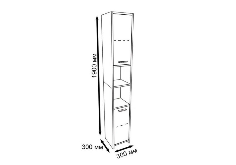 ‼️Оплата Частями‼️Пенал в ванную и спальню 30 см Шкаф-пенал из ЛДСП