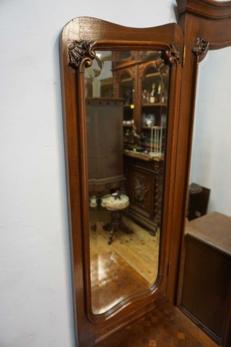 STARA TOALETKA LUSTRO z szafkami uchylne lustra fazowane