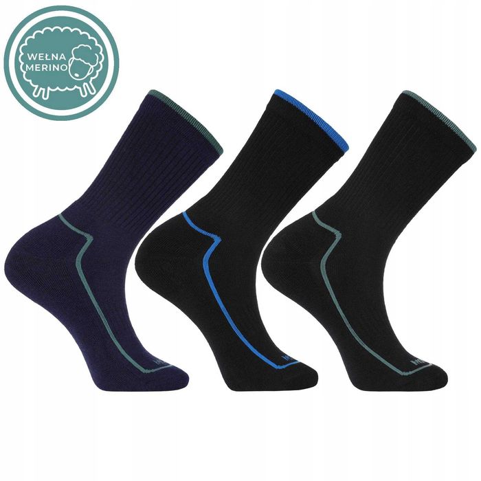 Ciepłe Skarpety Męskie z wełną merino Moraj rozm. 39-42 3-pak