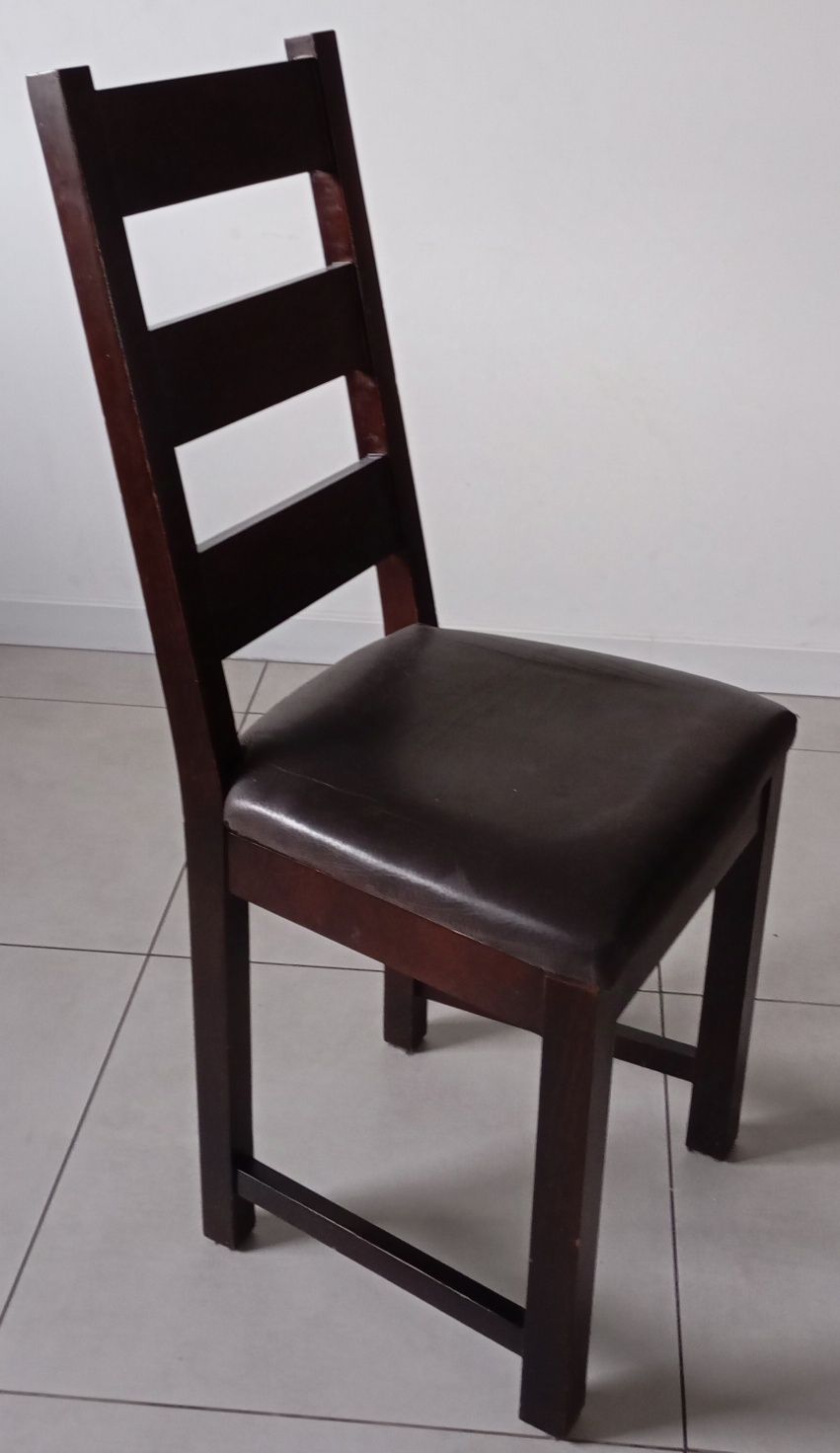 Stół drewniany olchowy wenge + 6 krzeseł