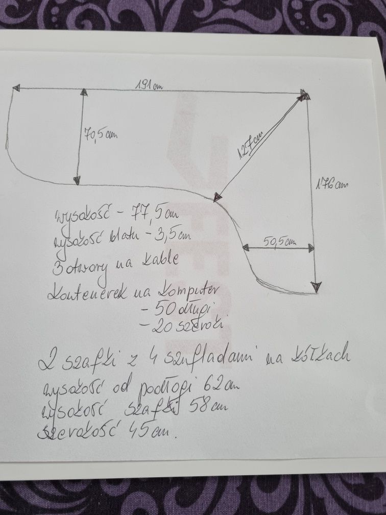 Biurko narożne duże do domu czy biura