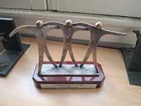 Escultura  antiga troféu campeonato mundo xadrez