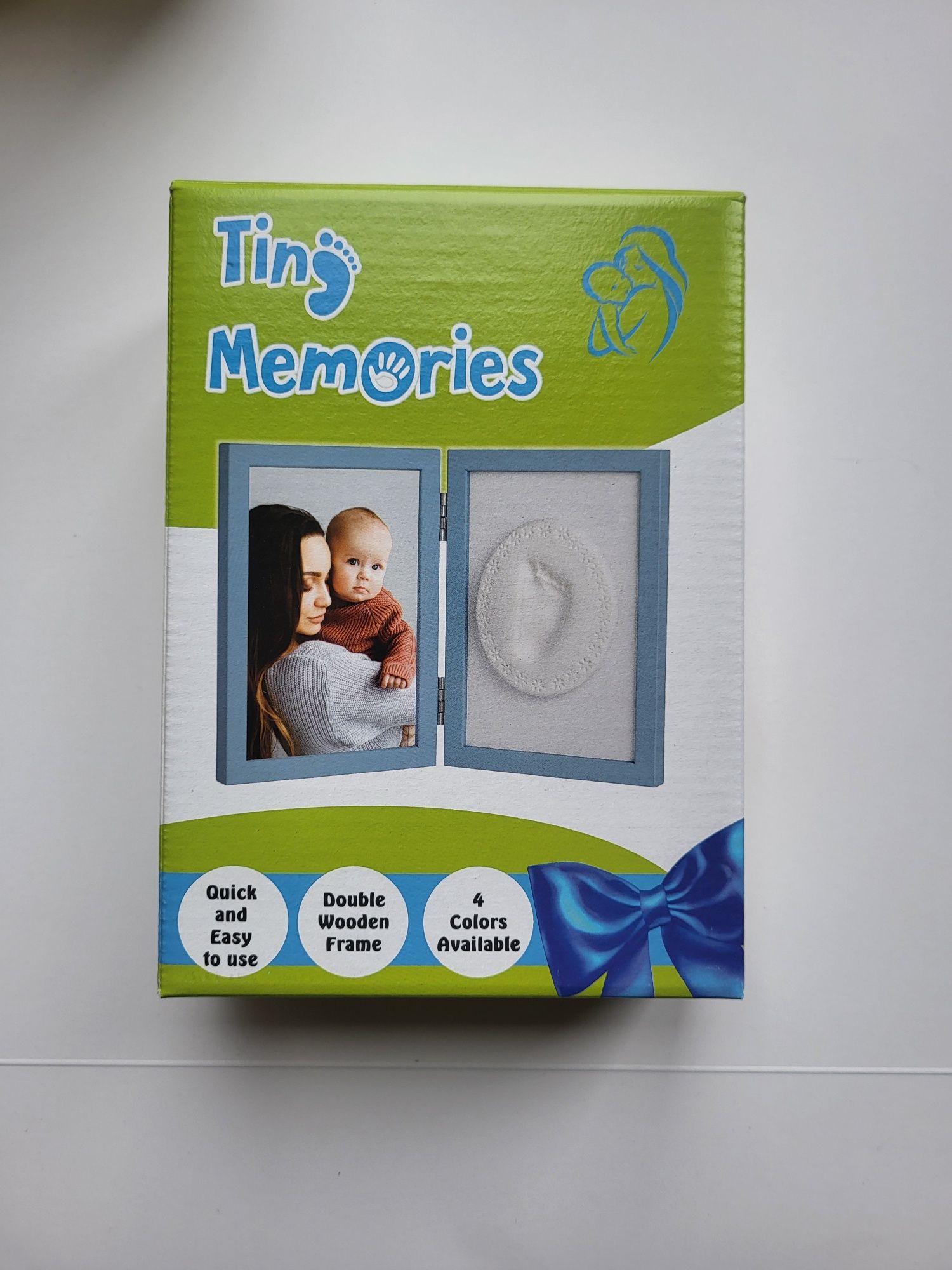 Tiny memories ramka na zdjęcie i odcisk niebieska