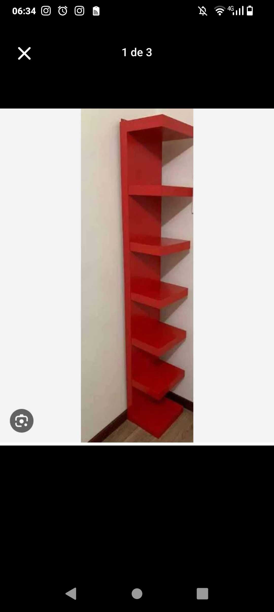 Estantes 190x30 preta e vermelha