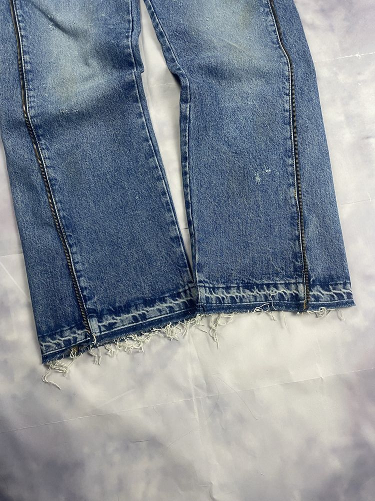 !РОЗПРОДАЖ Zara Flared Zipper Blue Baggy Flare Rick Owens Type Jeans