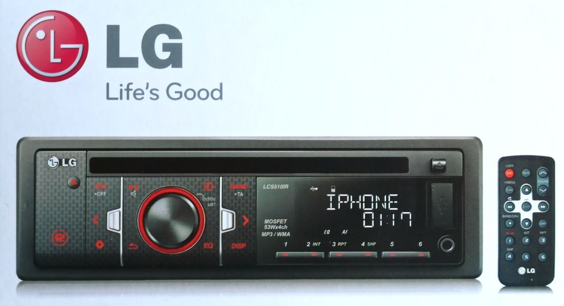 LG LCS510IR radio samochodowe CD MP3 Pilot Nagrywanie USB Subwoofer F1