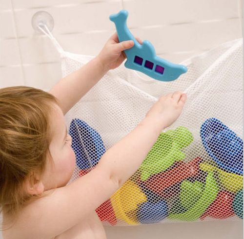 Сетка в ванную для хранения игрушек на присоске детская 45х35 см