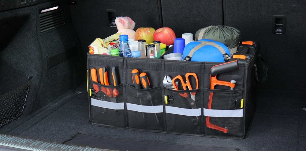 Duży Mocny Organizer Do Bagażnika Auta Samochodu Torba Pokrywa Pudełko