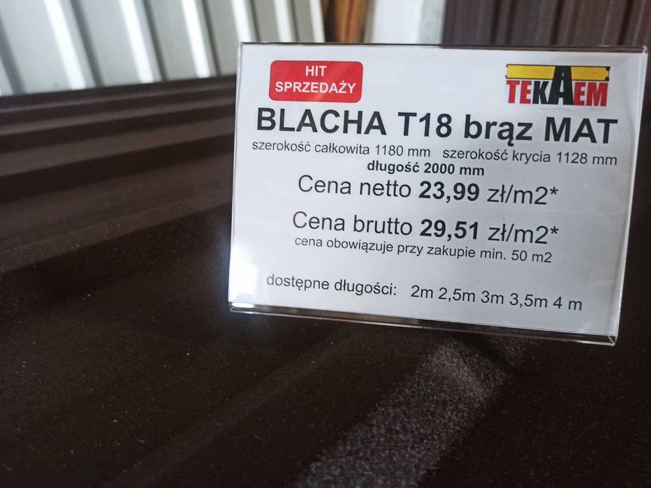 Płyta warstwowa ścienna  I i II gat. Hala, Garaż, Wiata, gr. 40 mm.  2