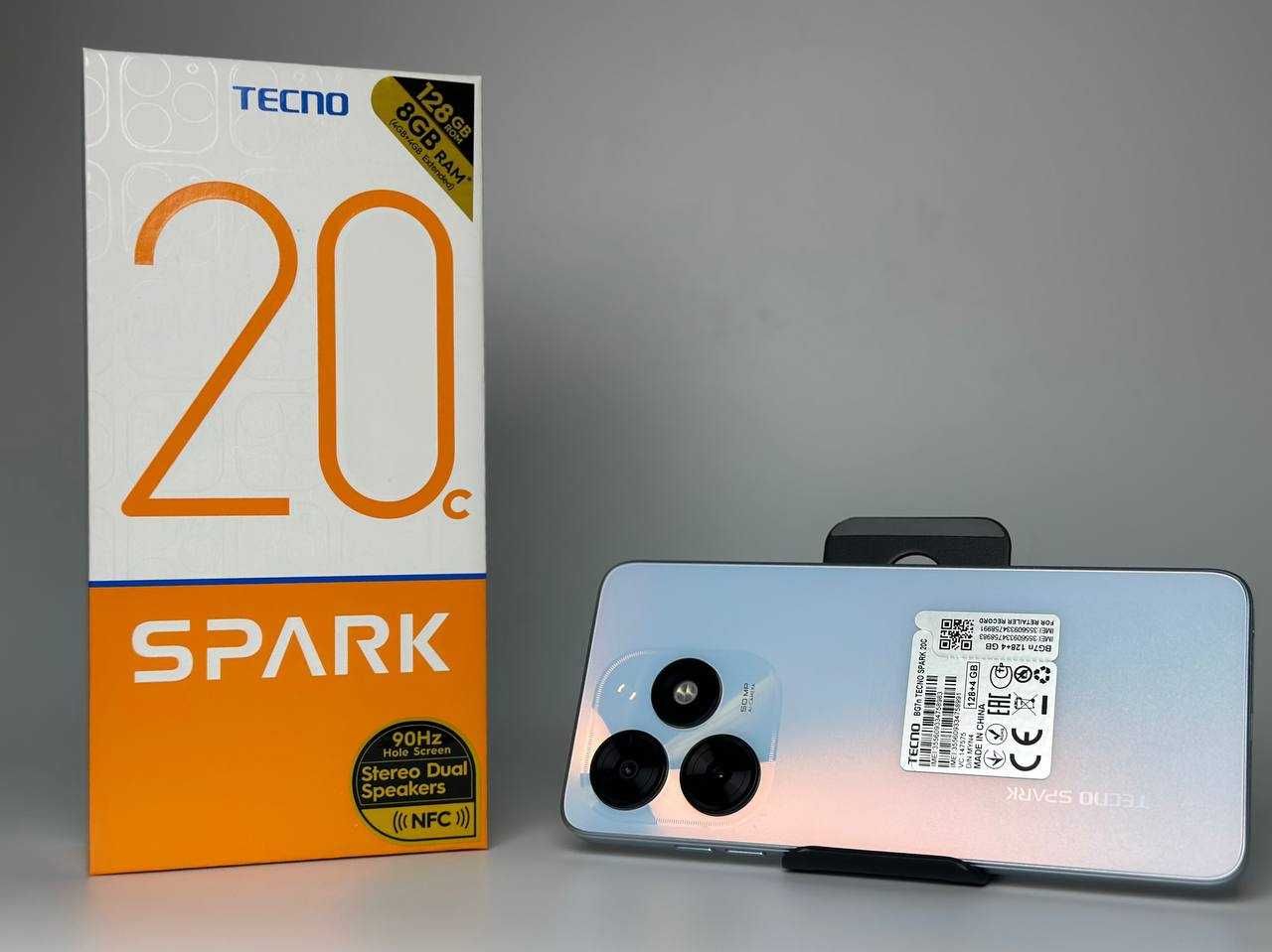 Мобільний телефон Tecno Spark 20C 4/128GB NFC White Смартфон Купити