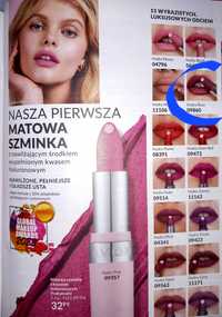 Matowa szminka z kwasem hialuronowym Hydramaic Hydra Rosy Avon, nowa