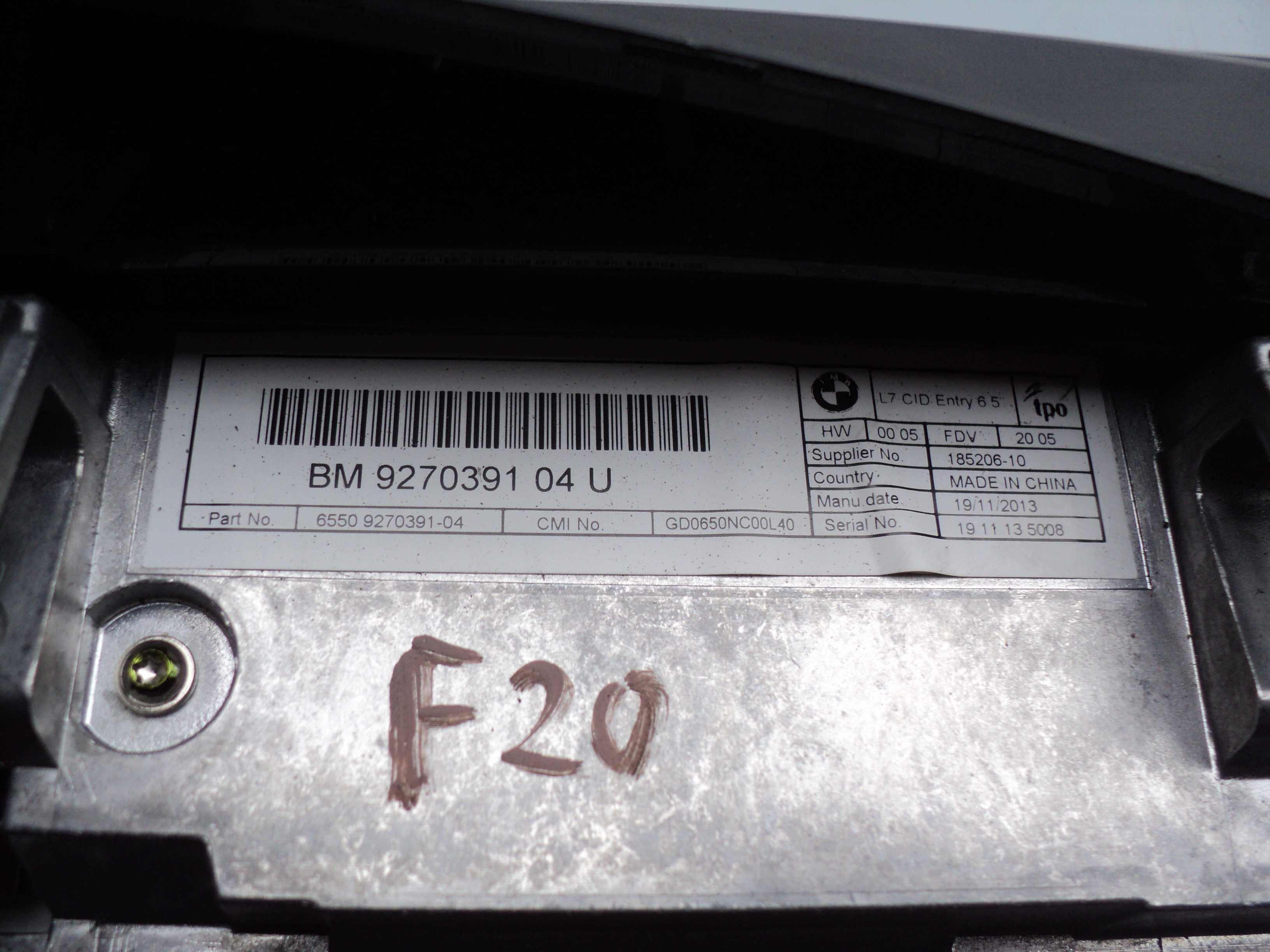 Wyświetlacz  radia BMW F20 rok 2012