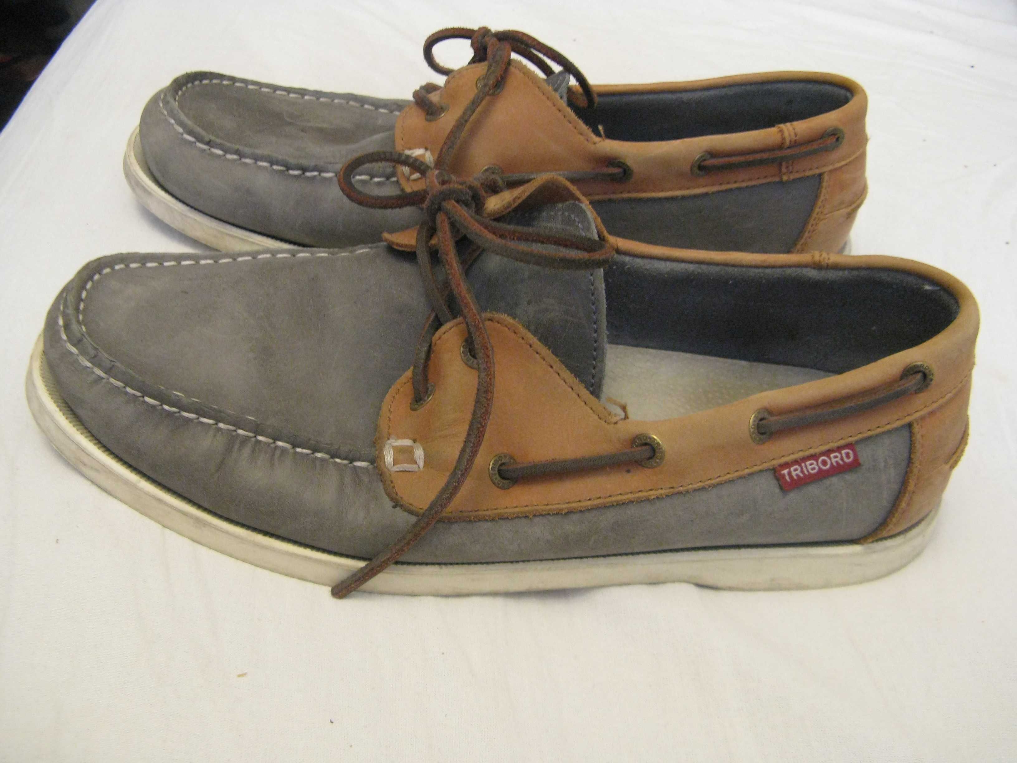 Buty żeglarskie Tribord Sailing skórzane. R. 44. Styl Casual  Stan BDB