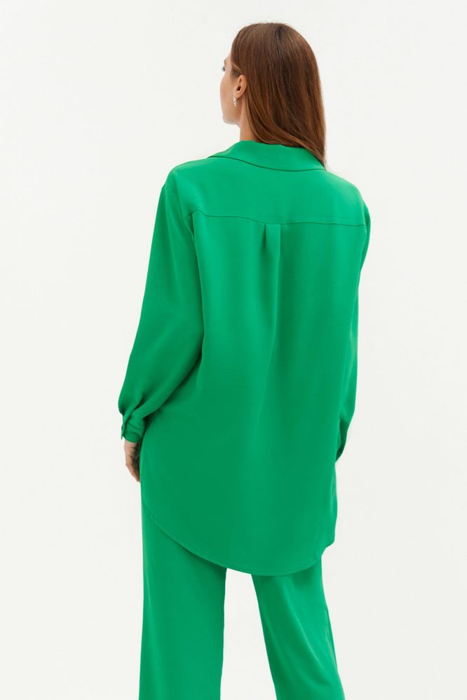 Костюм сорочка + штани жатка зеленого кольору