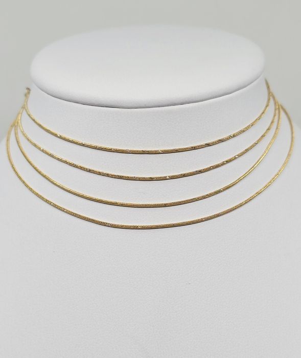 Złoty łańcuszek splot żmijka próba 585 14k