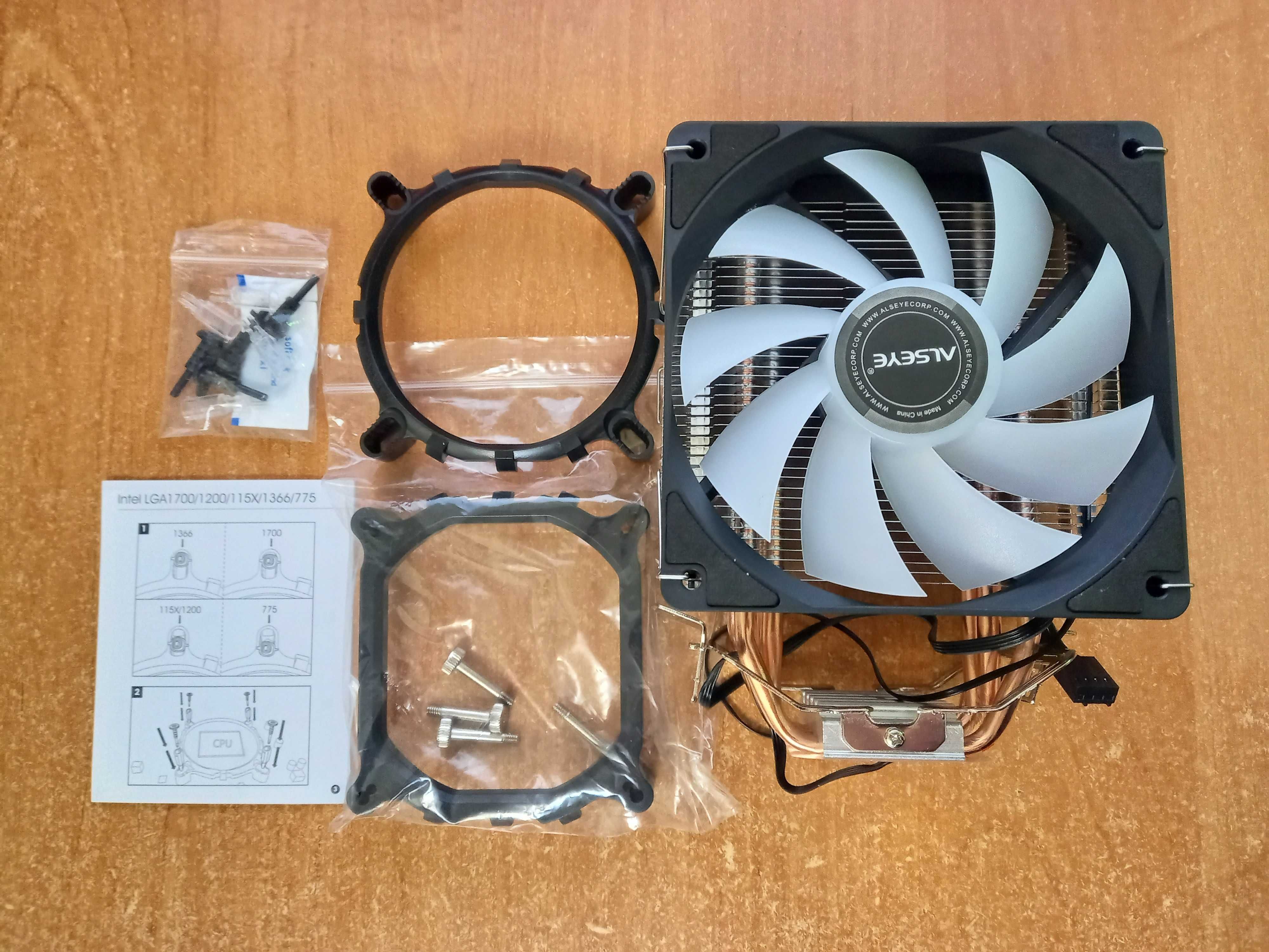 Кулер з RGB лого, 120мм, башня на 4 теплотрубки, TDP 150Вт, Intel/AMD