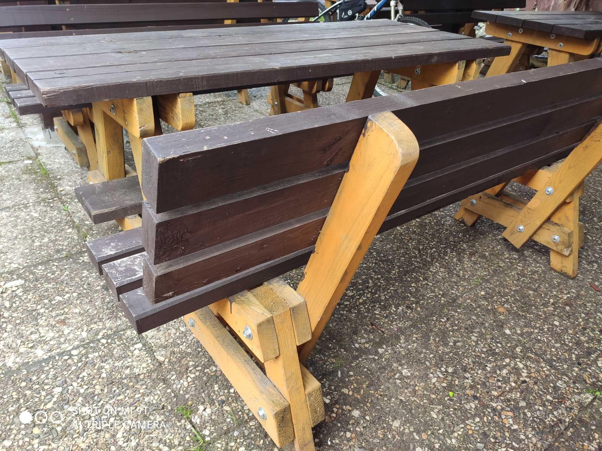 Stół ławki ogrodowe komplet
