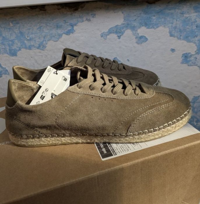 Шкіряні еспадрільї Zara, колір хакі, розмір 42