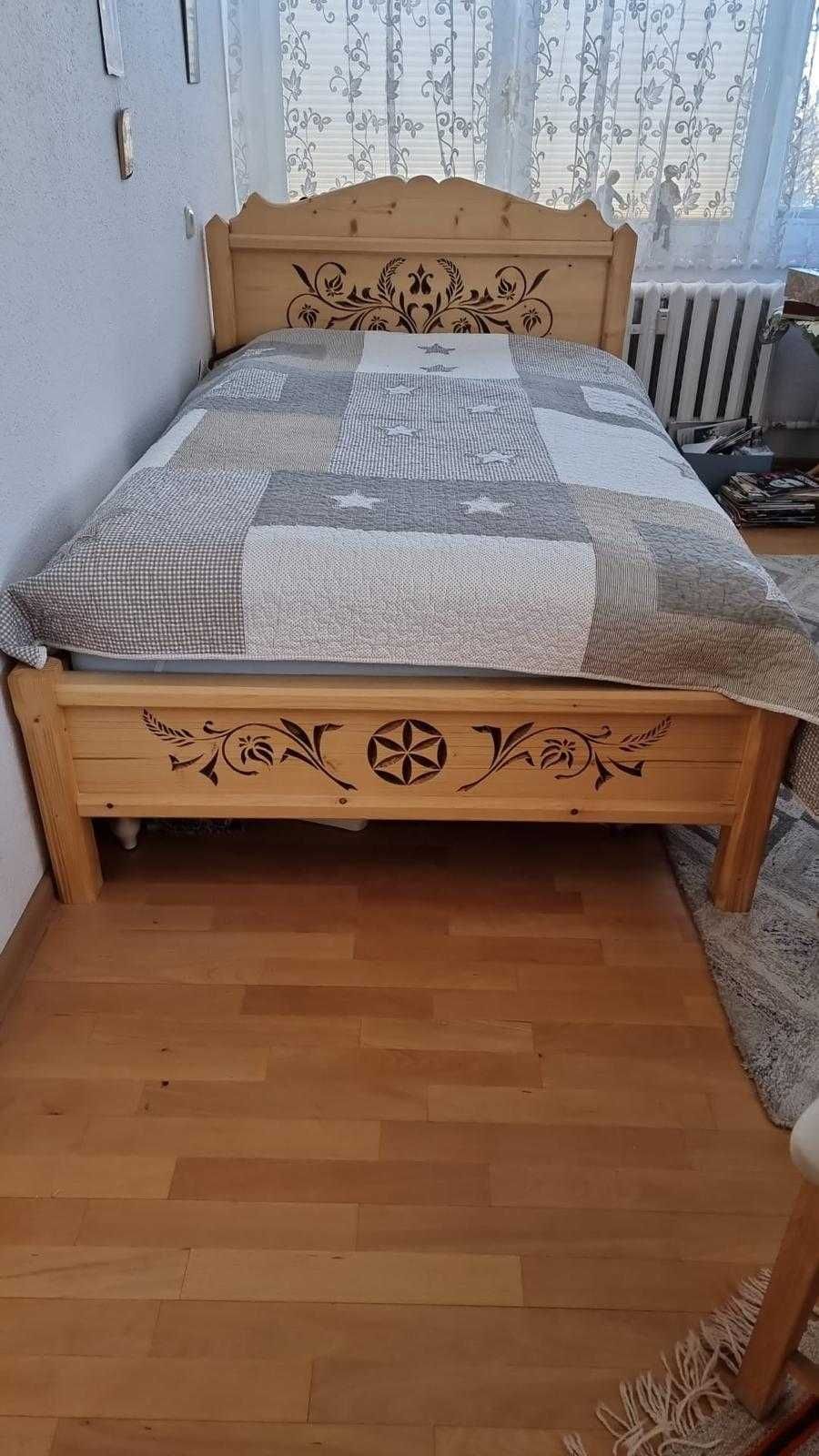 Góralskie łóżko drewniane 120x200