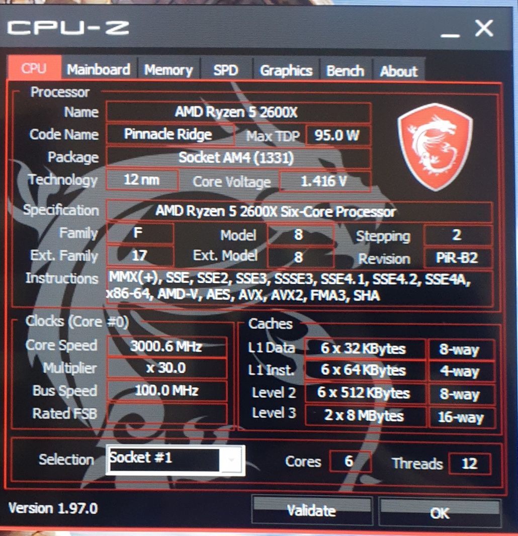Procesor AMD Ryzen 5 2600x