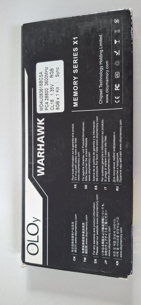 Pamięć RAM DDR4 OLOy CL18 1X8GB 3600 mzh