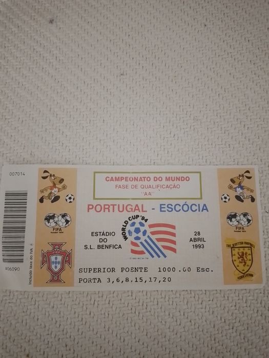 Bilhete Portugal x Escócia