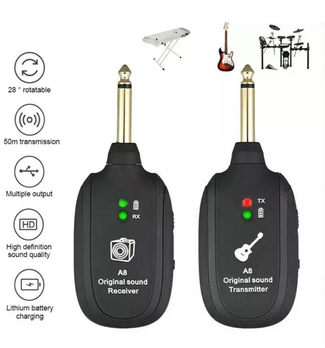 Kit de transmissão sem fios para guitarra, baixo,etc novo!
